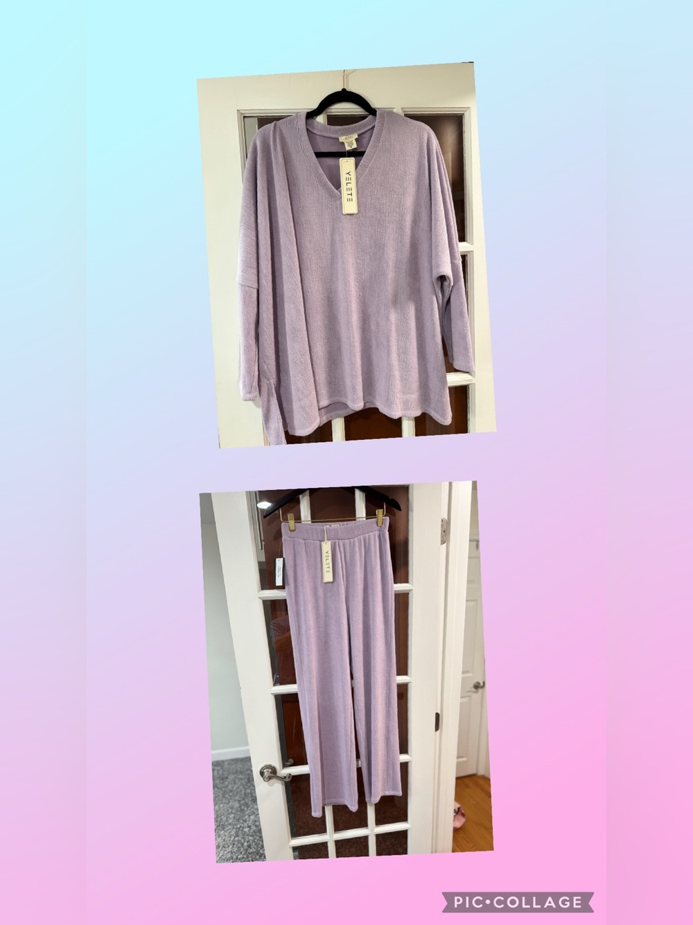 NWT Yelete 2PC Oversized Top and Pant in Lavender